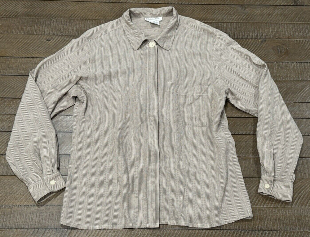 VTG Christian Dior Separates "Top Button" Down Rayon Shirt - Korea - Size 10